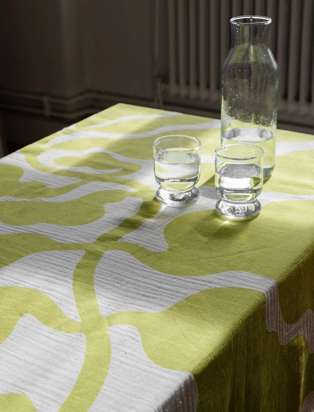 LEAVES MUSLIN SHAWL, LIME