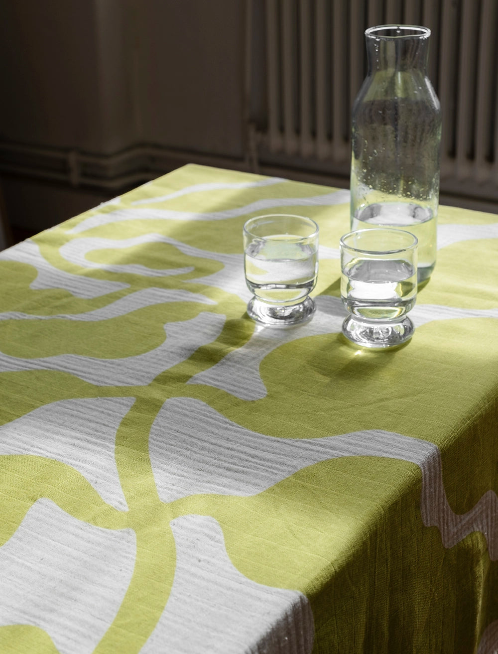 LEAVES MUSLIN SHAWL, LIME