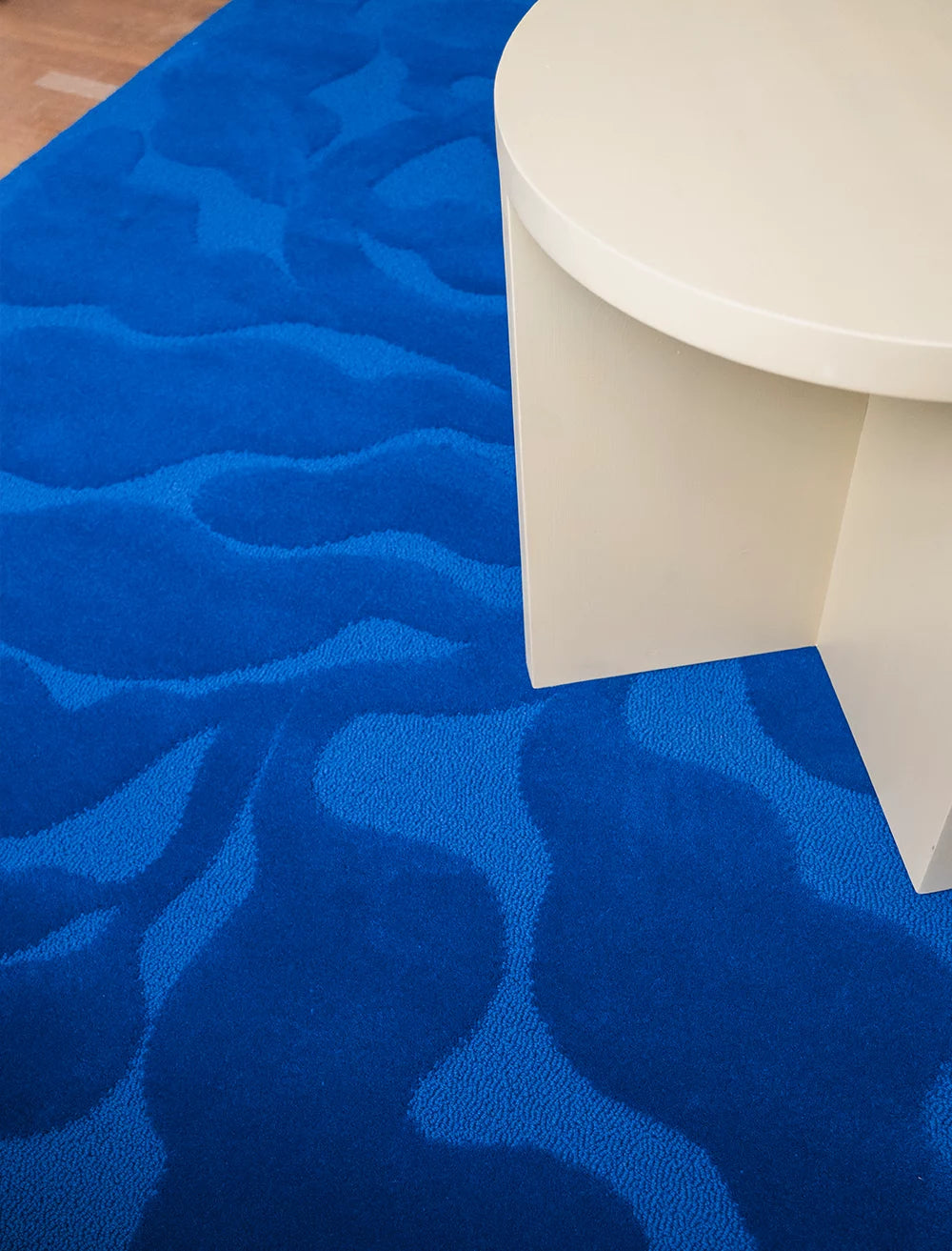 LEAVES WOOL RUG, BLUE