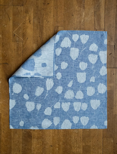 BOUQUET LINEN TEA TOWEL, BLUE