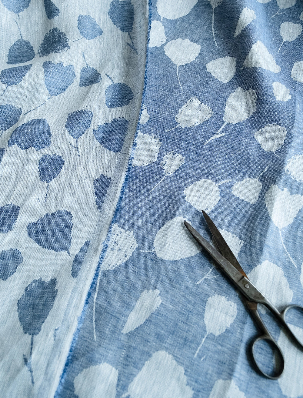 BOUQUET LEINENSTOFF, BLAU