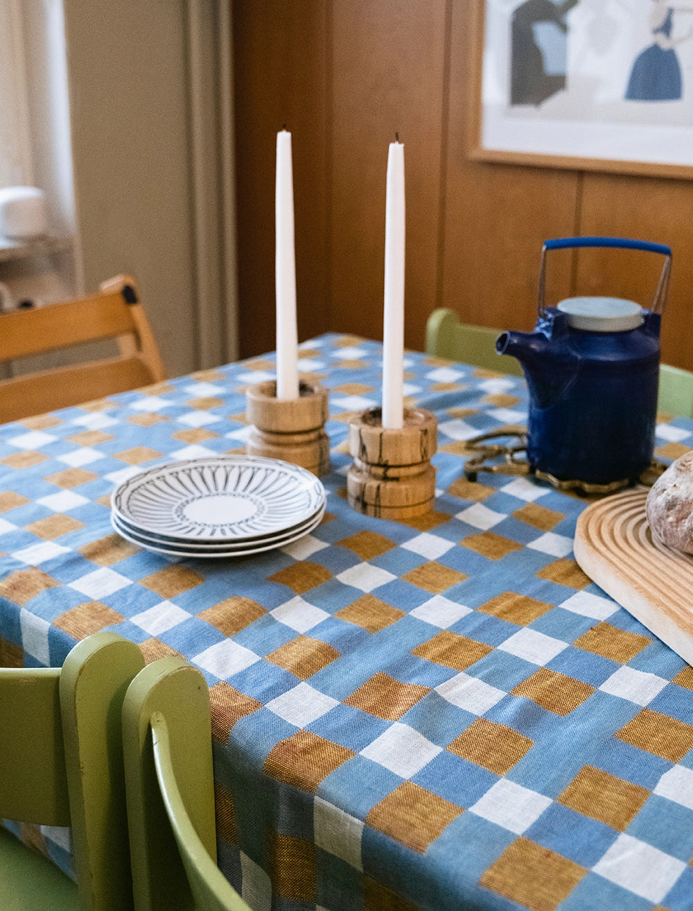 RUTAN WOVEN TABLECLOTH/PLAID, OAT