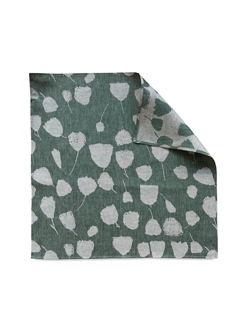 BOUQUET LINEN TEA TOWEL, GREEN