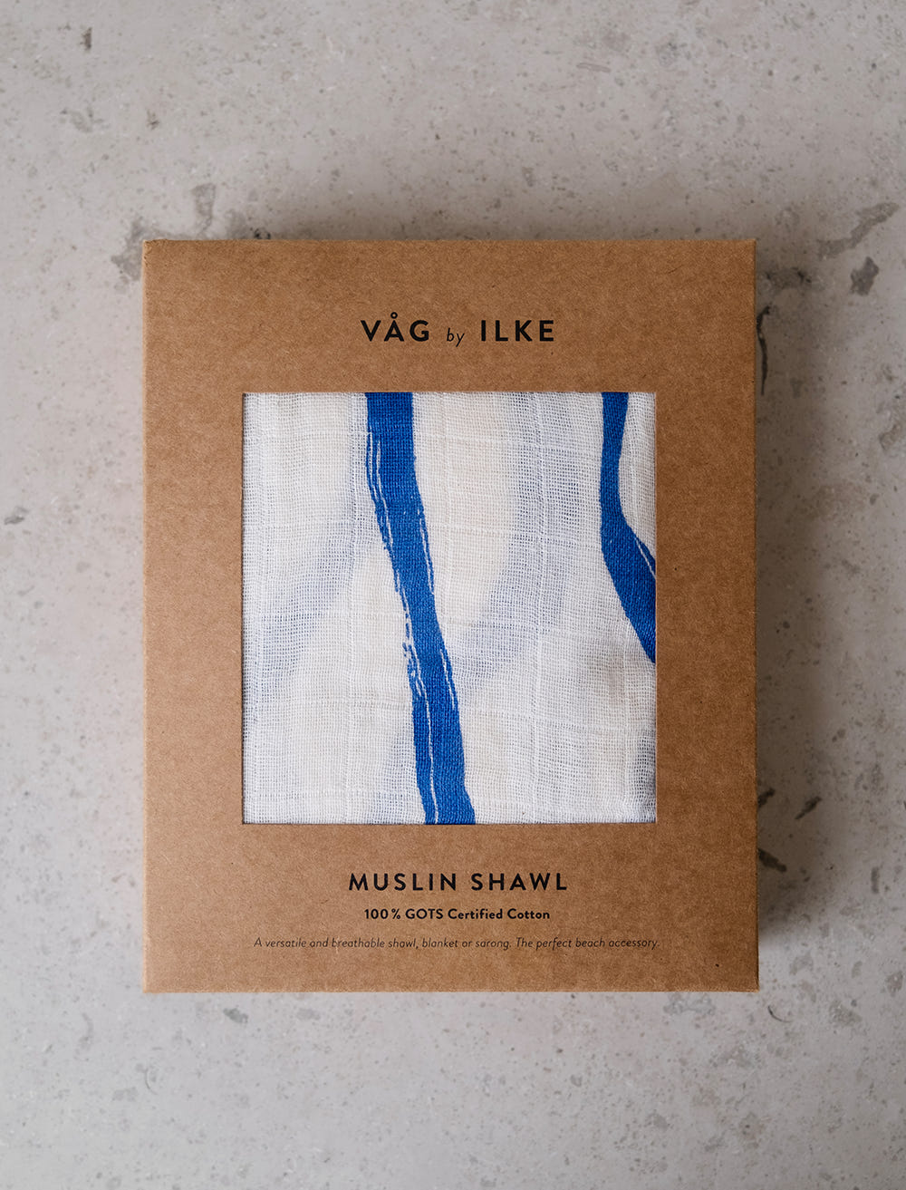 VÅG MUSLIN SHAWL, BLUE