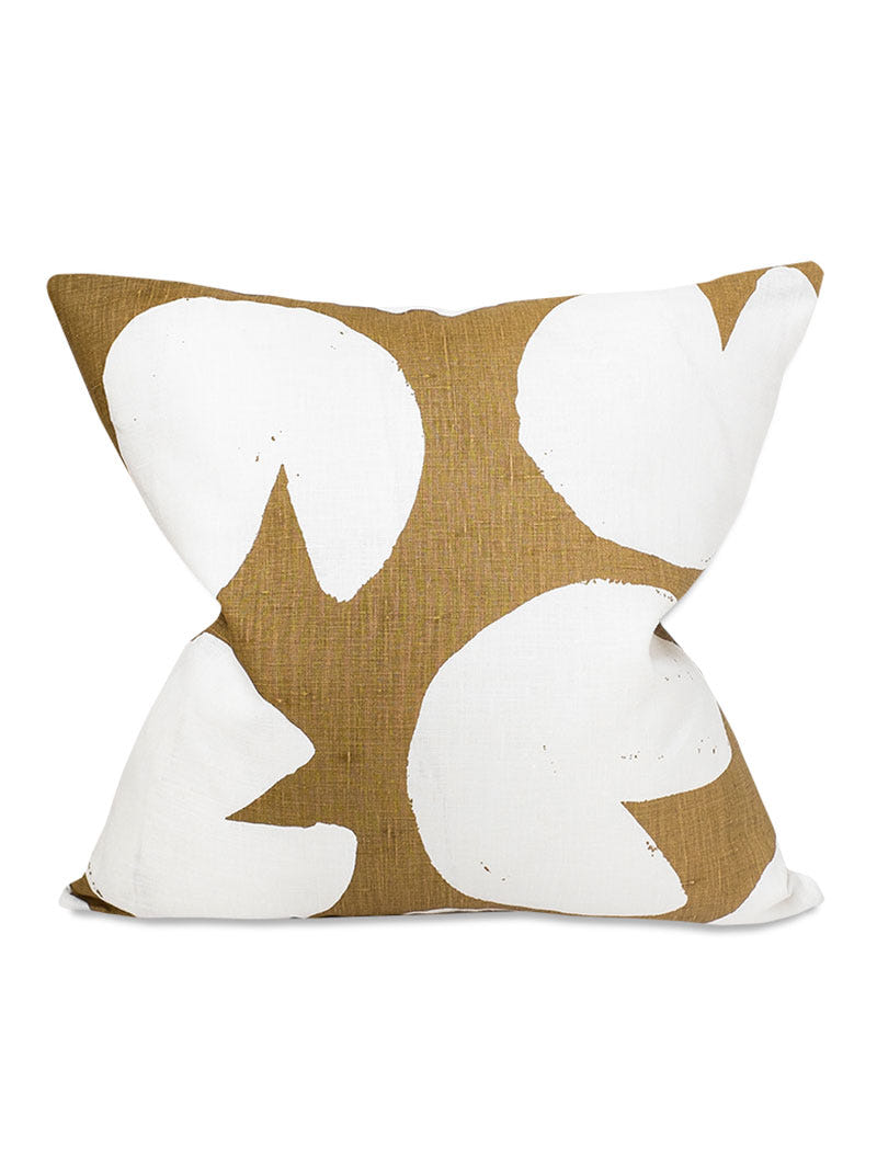 Water Lilies Cushion Cover, Mustard