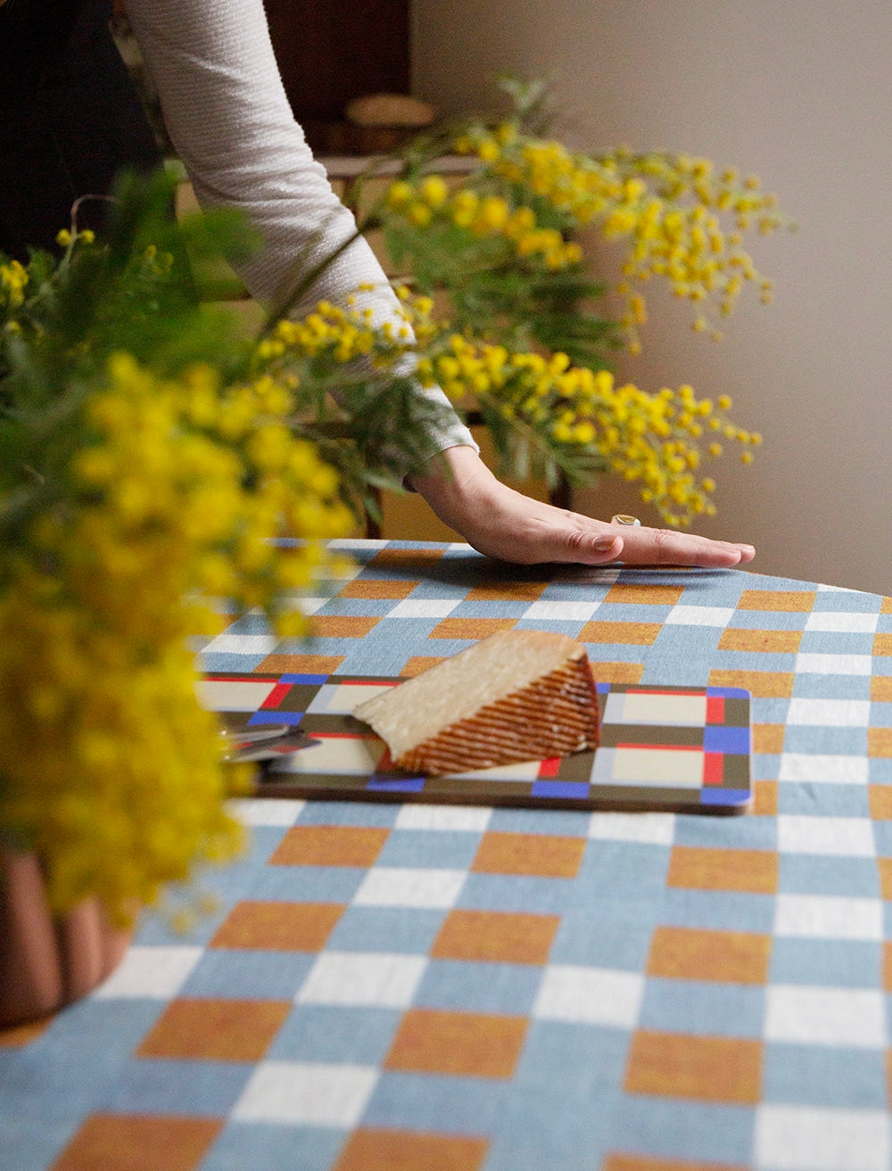 RUTAN WOVEN TABLECLOTH/PLAID, OAT