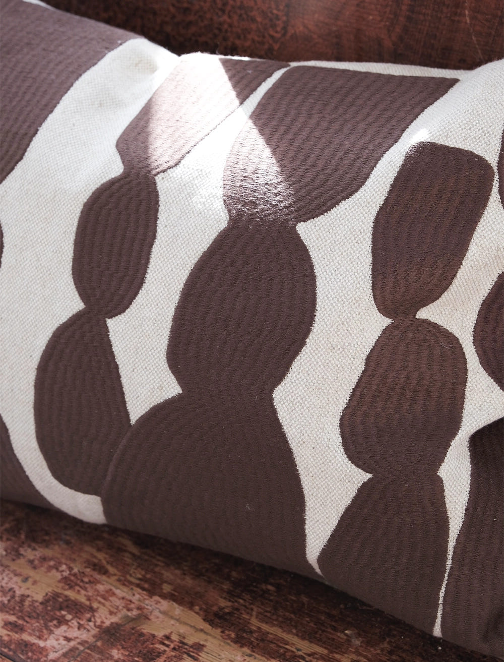 Bowie Embroidered Cushion, Mocca