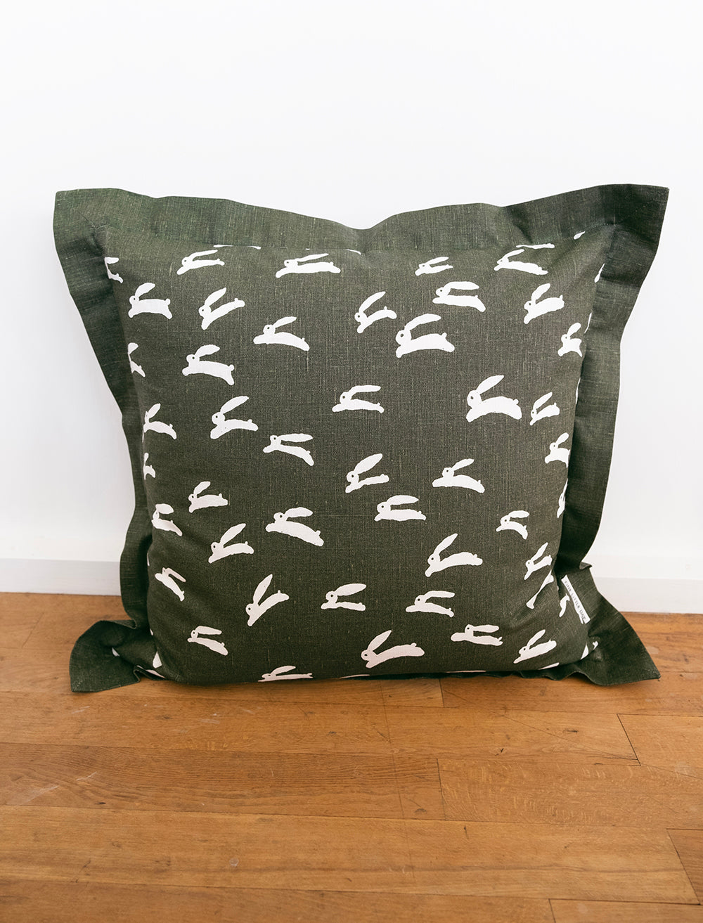 RABBIT CUSHION COVER, GREEN