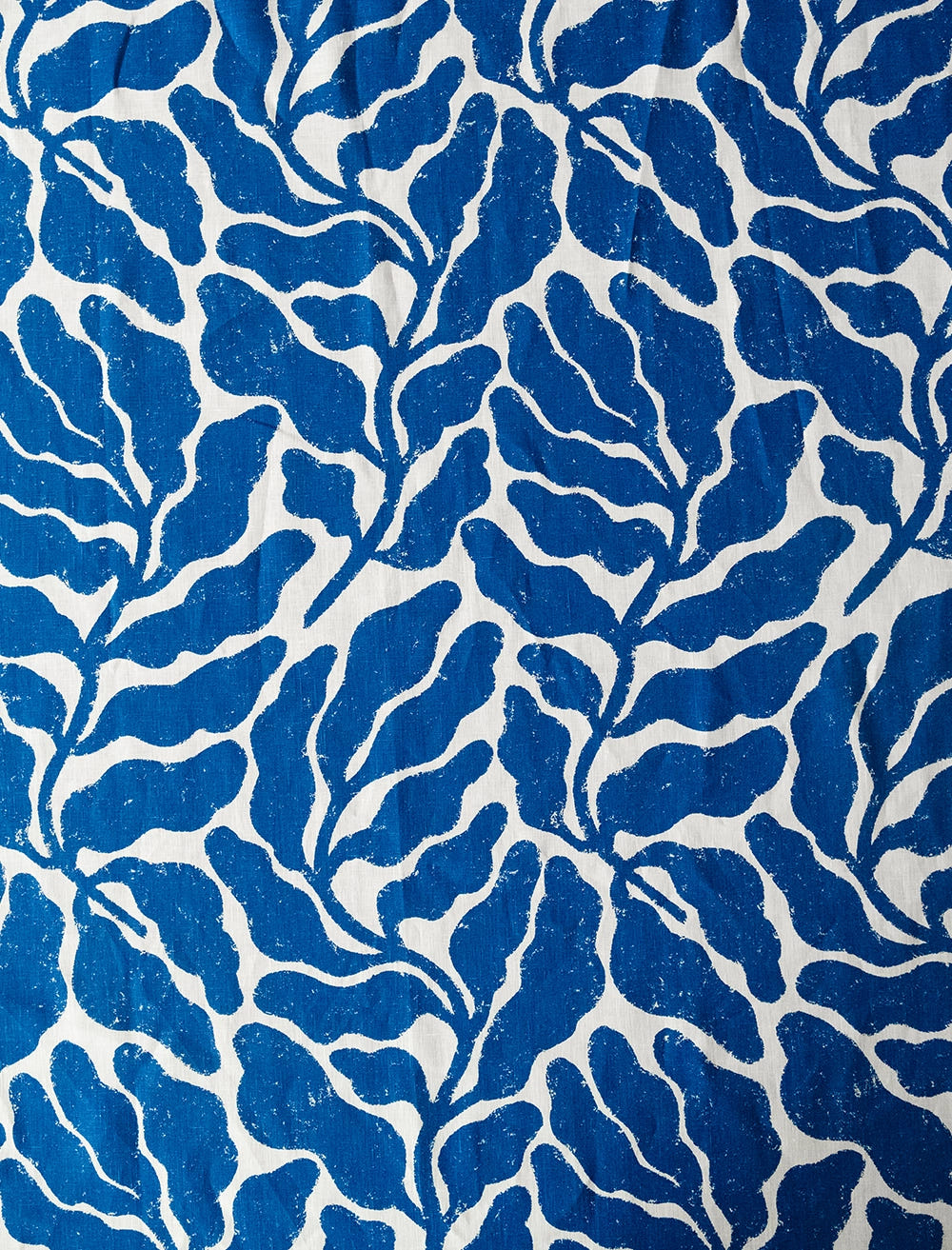 LEAVES LINEN CURTAIN, BLUE