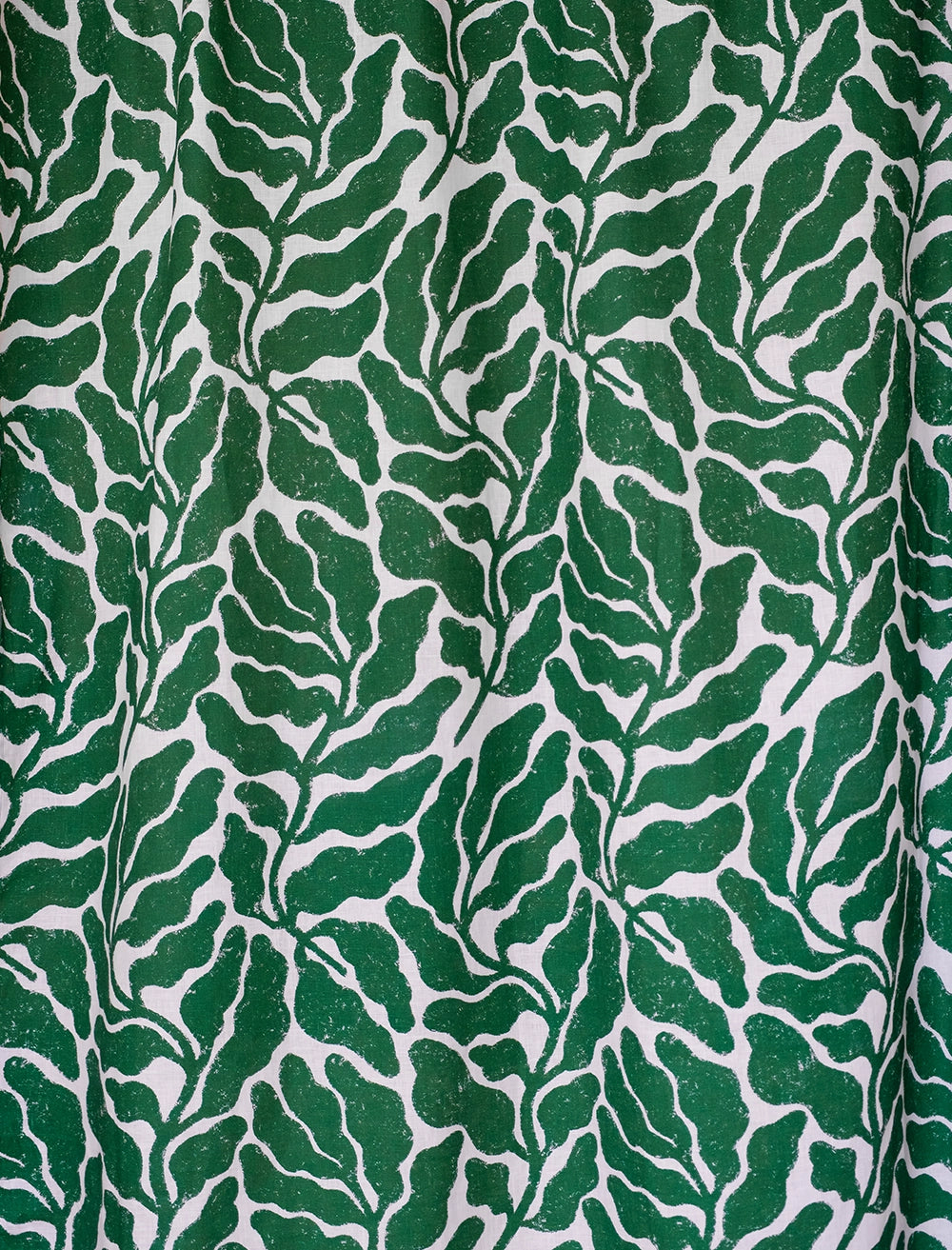 LEAVES LINEN FABRIC, GREEN