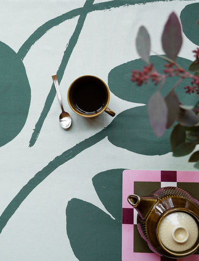 WATER LILIES TABLECLOTH, GREEN - 145x145 CM