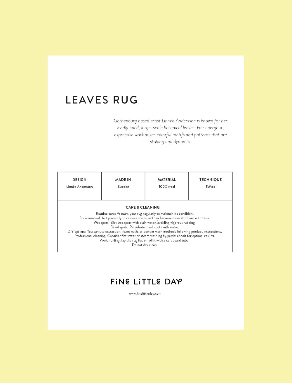 LEAVES WOOL RUG, BLUE