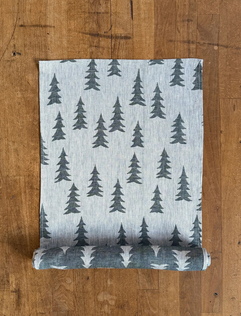 GRAN LINEN TABLE RUNNER, DARK GREEN