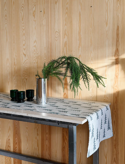 GRAN LINEN TABLE RUNNER, DARK GREEN