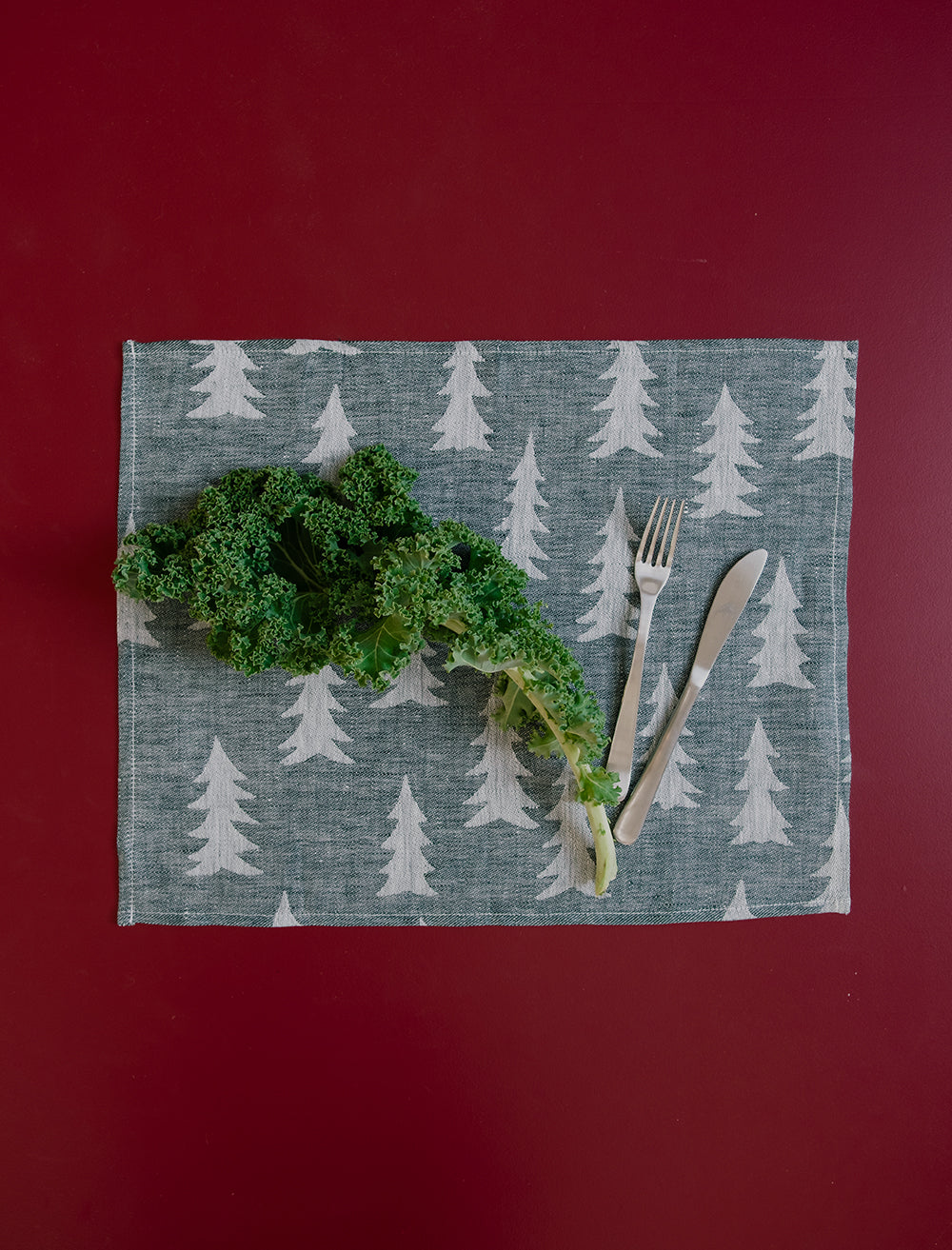 GRAN LINEN PLACE MAT, DARK GREEN