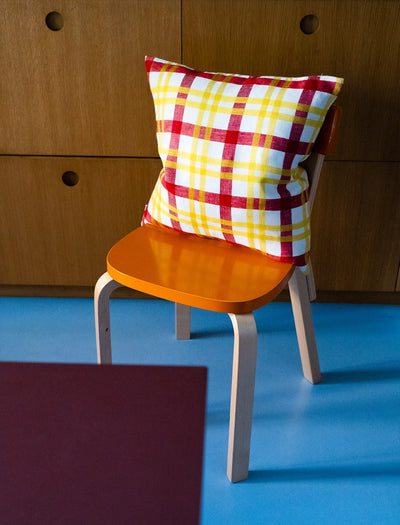 GRID WOVEN CUSHION COVER, YELLOW 45x45 CM