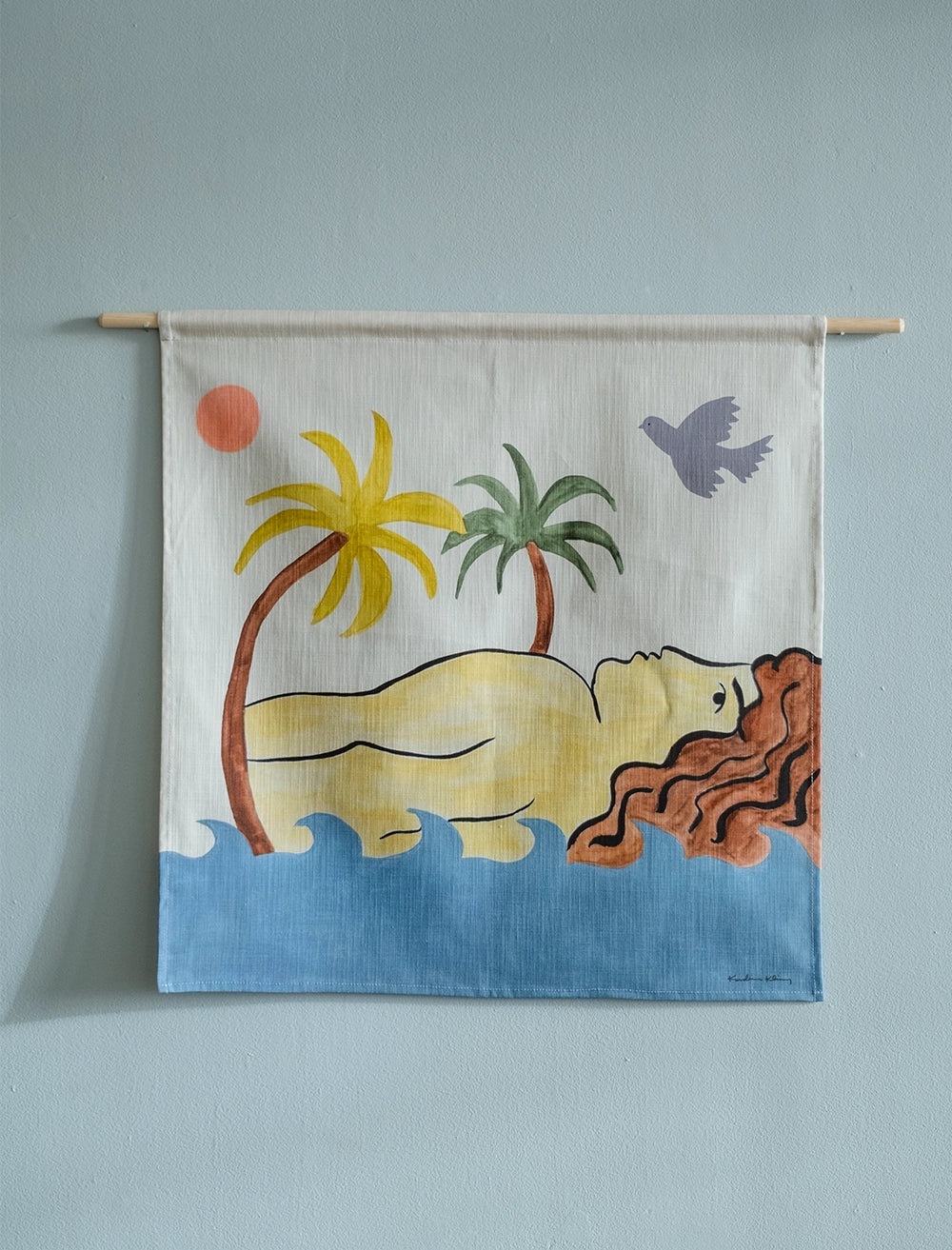 WOMAN BY THE SEA WALL HANGING