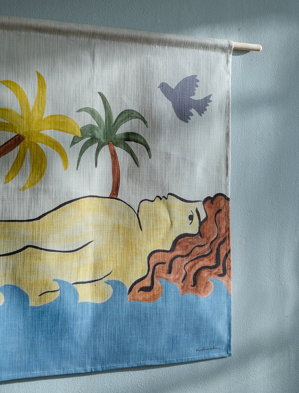 WOMAN BY THE SEA WALL HANGING