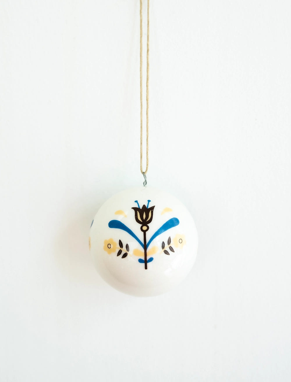KURBITS CHRISTMAS BAUBLE, BLUE/YELLOW
