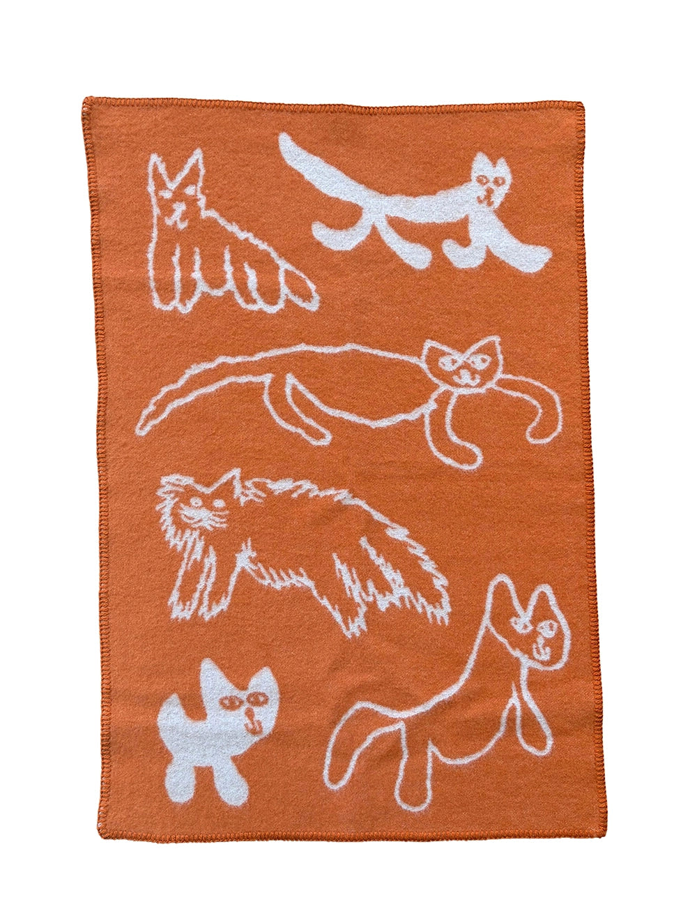 CATS WOOL CHILD BLANKET, ORANGE