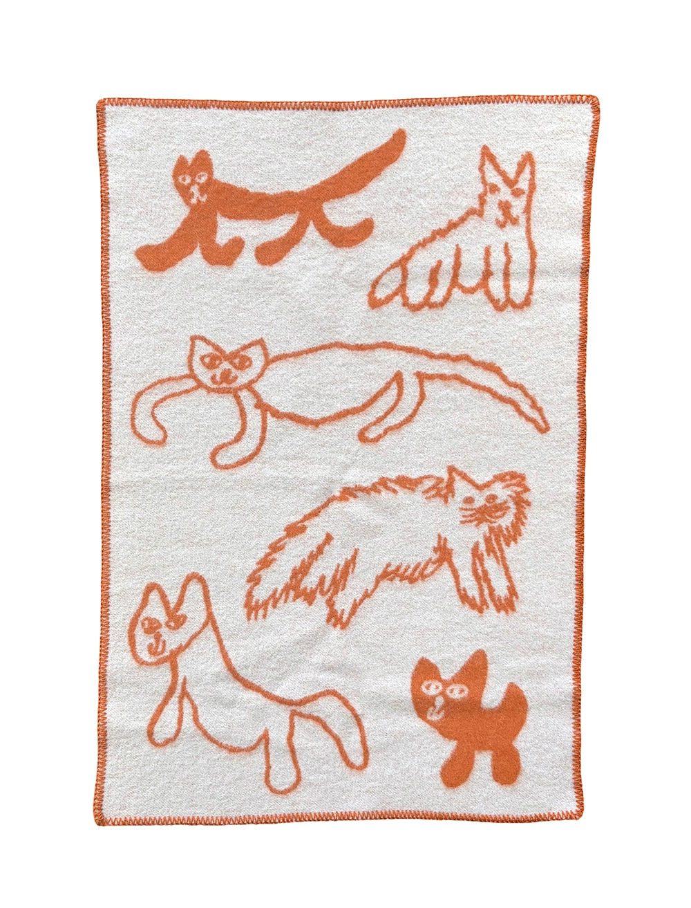 CATS WOOL CHILD BLANKET, ORANGE