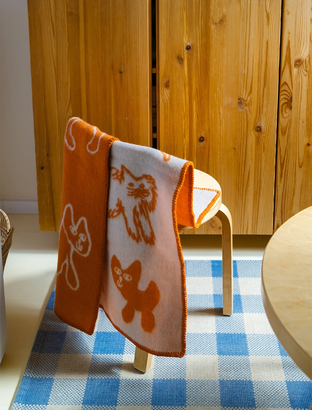 CATS WOOL CHILD BLANKET, ORANGE