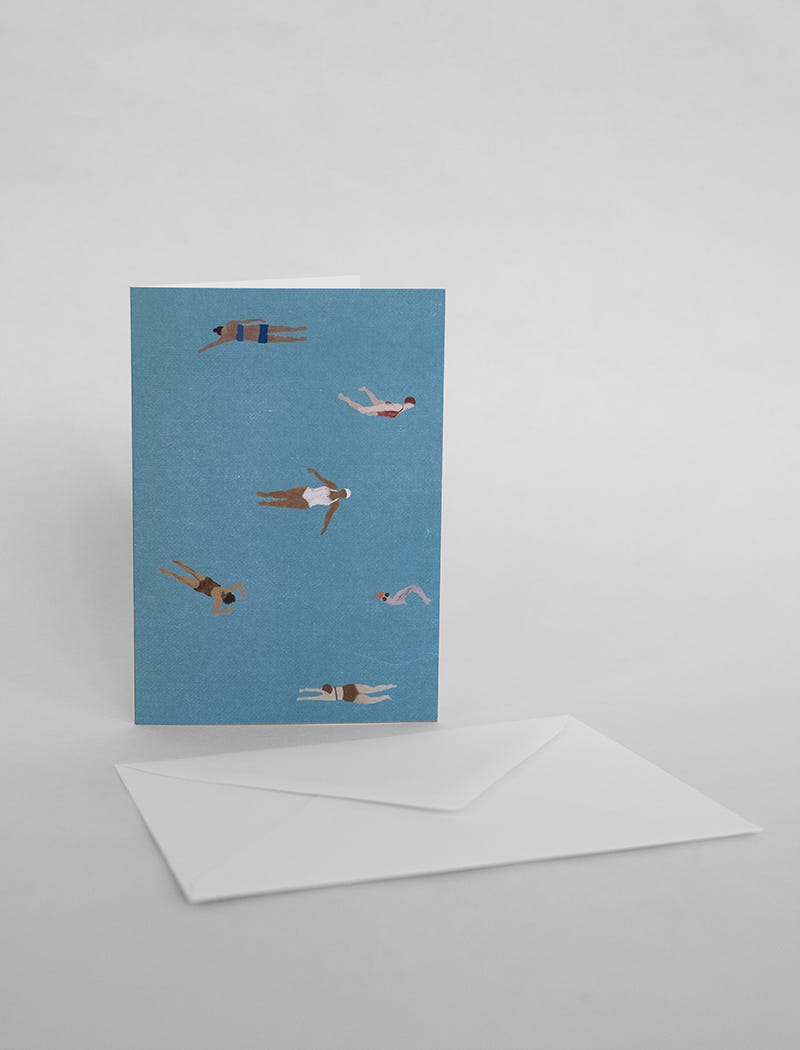 SWIMMERS FOLDED CARD A6 WITH ENVELOPE