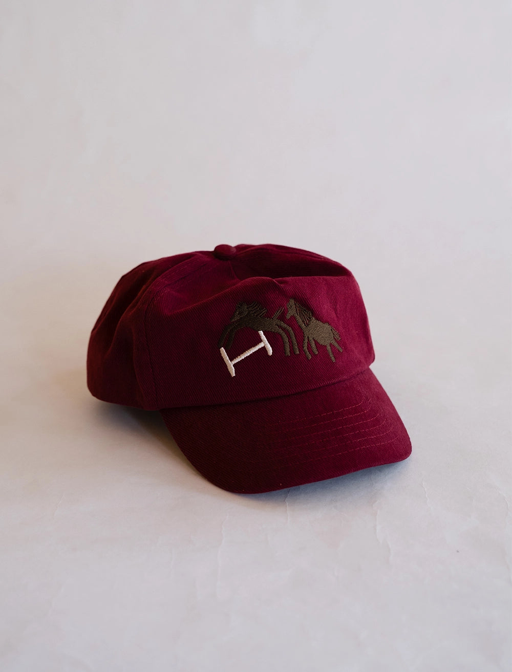 JUMPING HORSE CHILD CAP, BURGUNDY