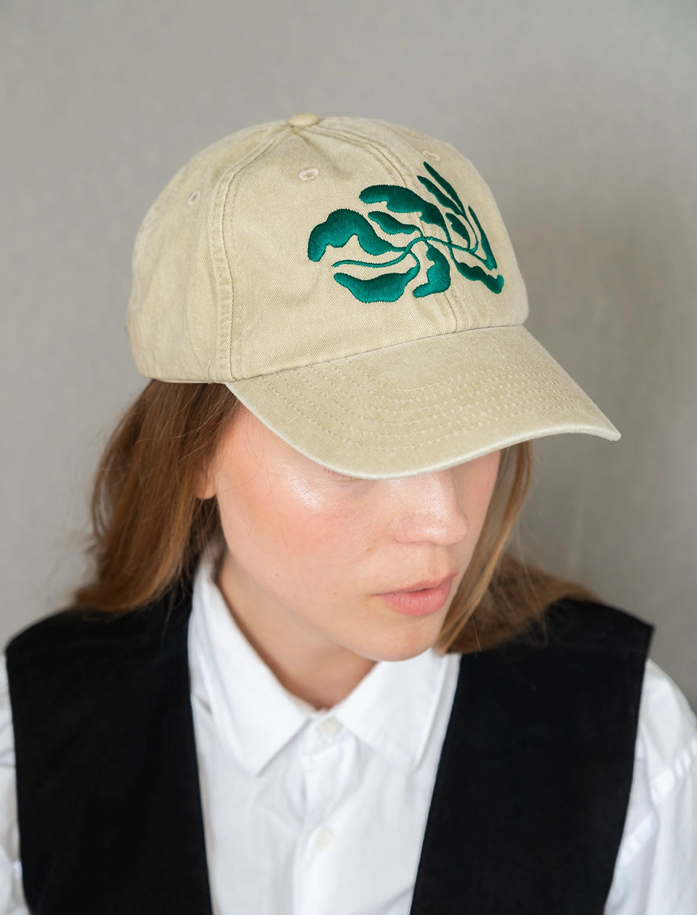 LEAVES CAP, WASHED - Beige