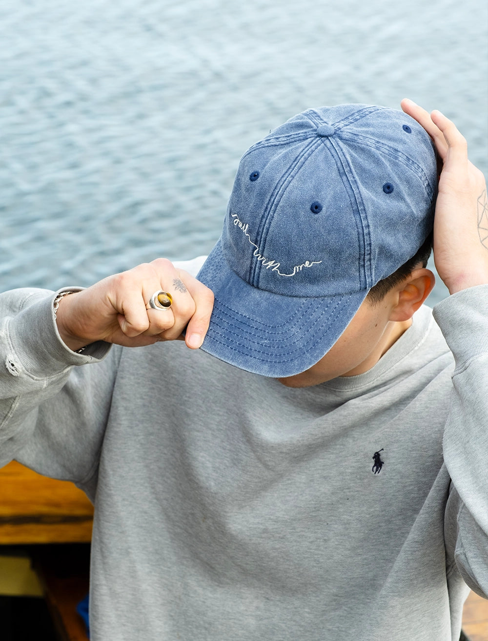 SAIL WITH ME CAP, VINTAGE DENIM – FINE LITTLE DAY