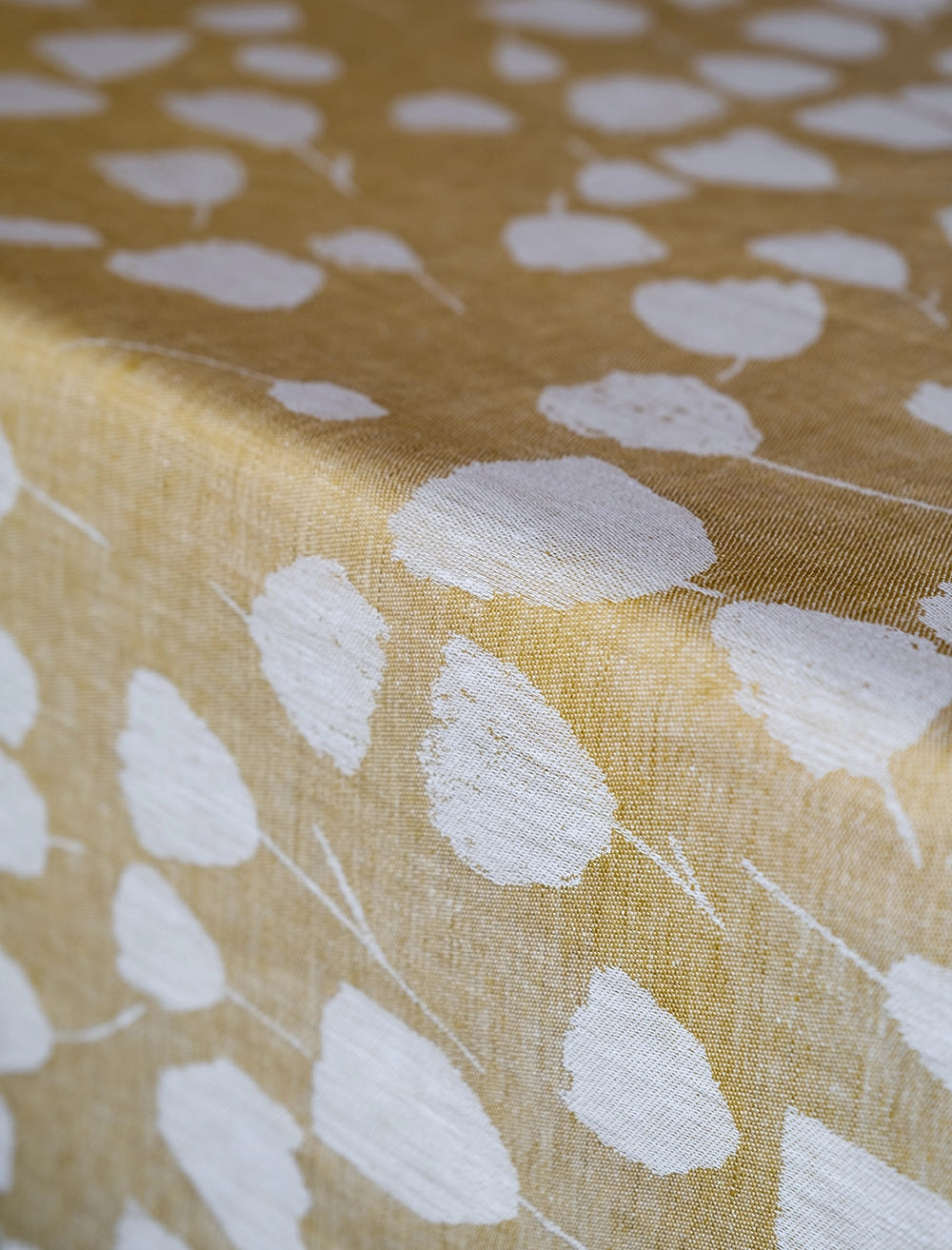 BOUQUET LINEN FABRIC BY THE METRE, YELLOW