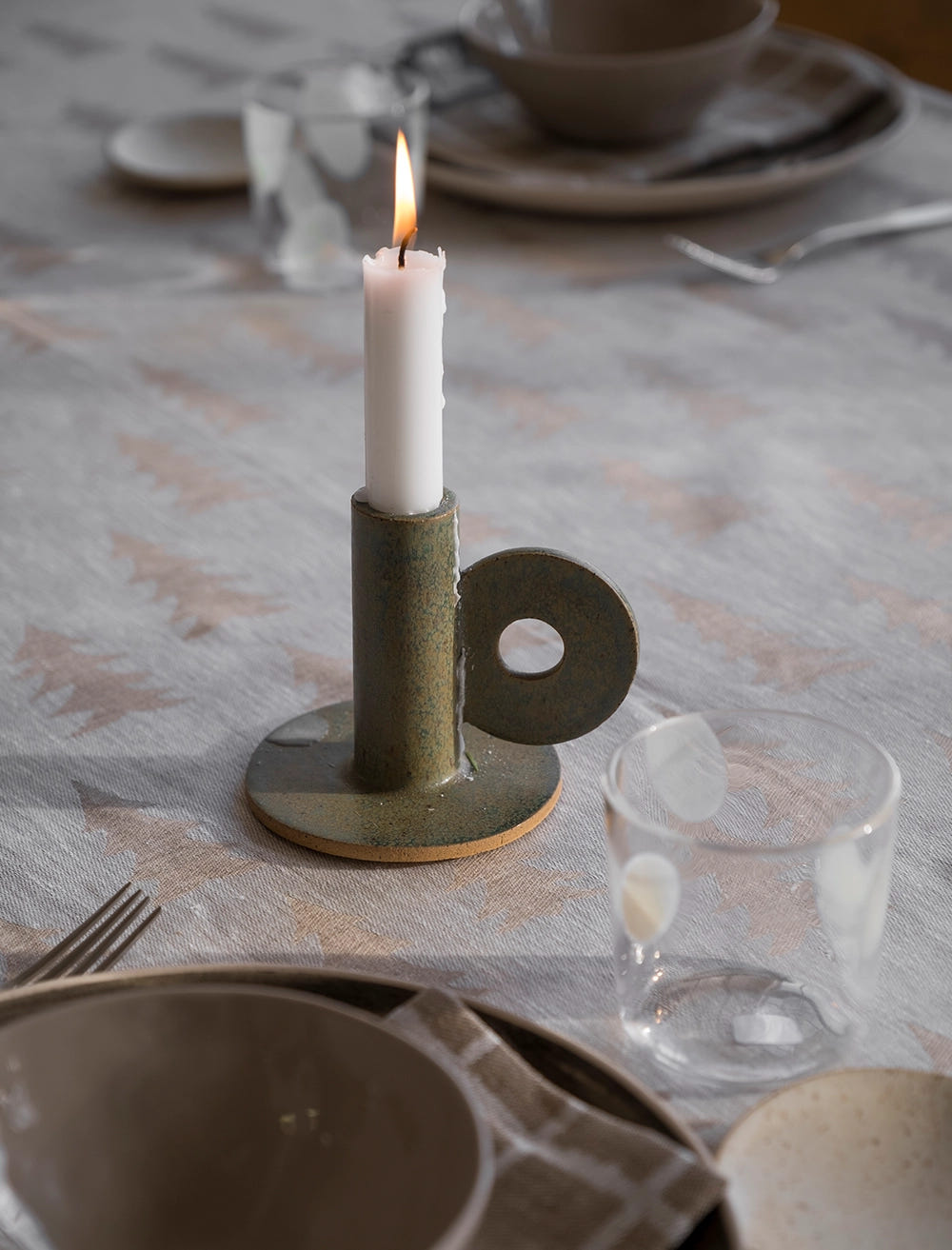 LOOP CANDLEHOLDER GREEN