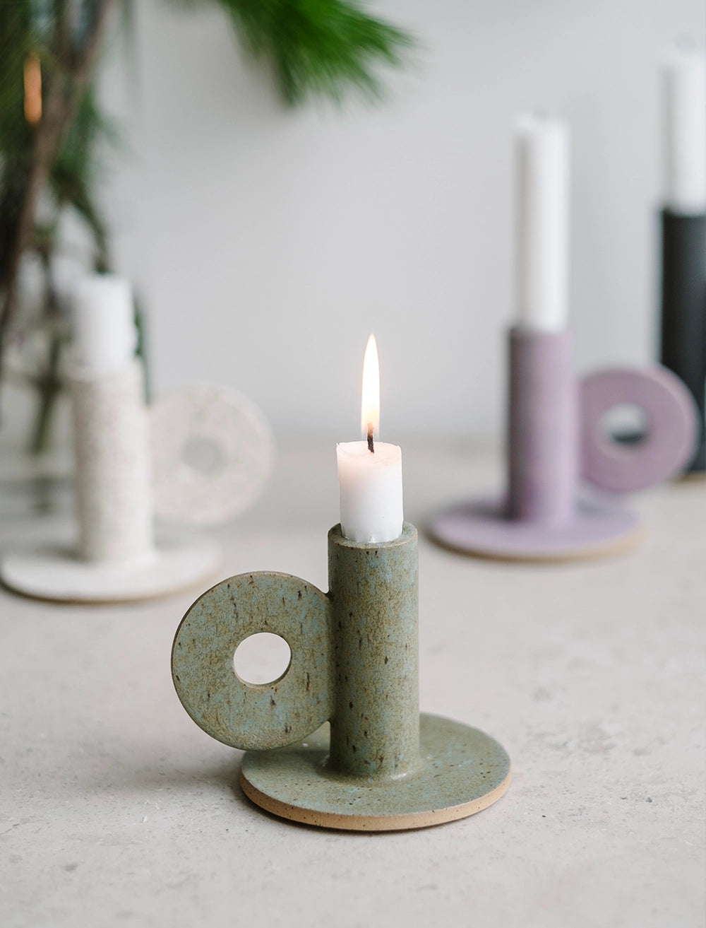 LOOP CANDLEHOLDER GREEN
