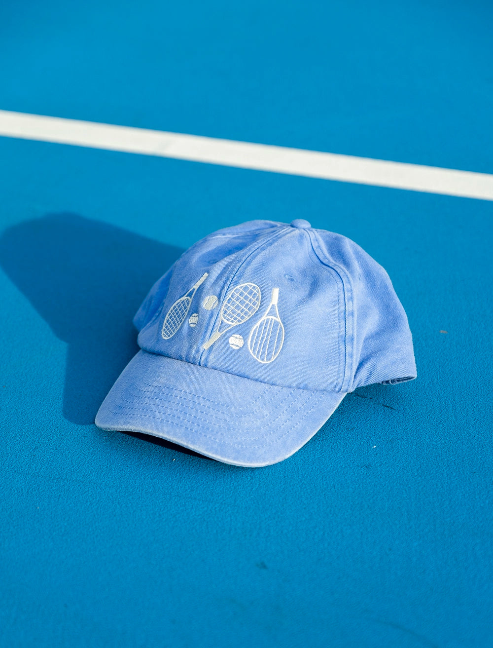 TENNIS KEPS, WASHED - Vintage Cornflower