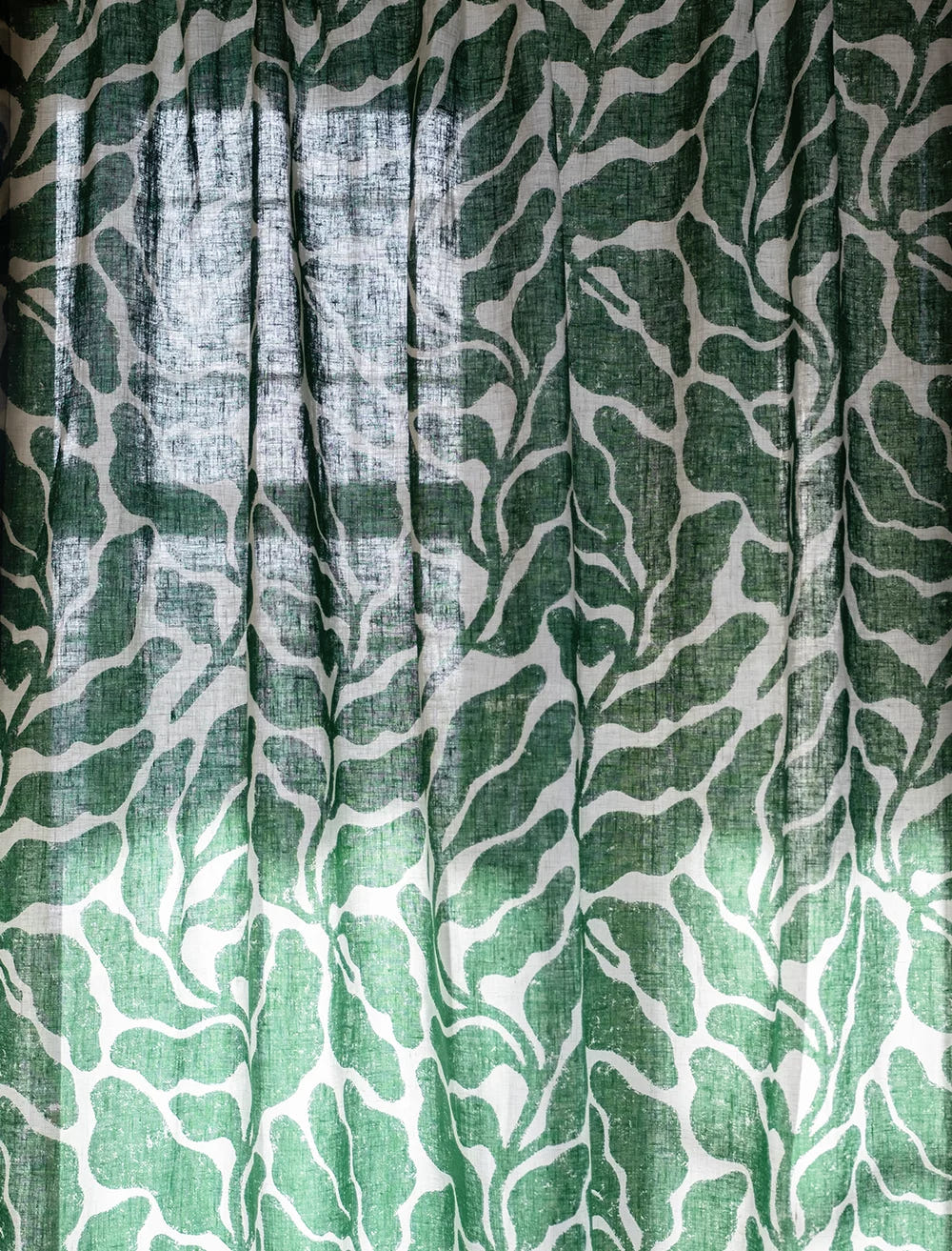 LEAVES LINEN CURTAIN, GREEN