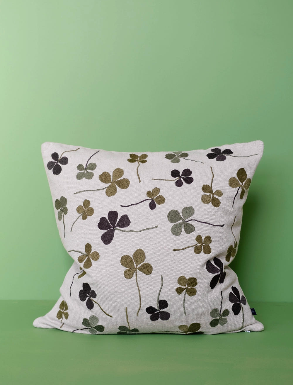 CLOVER EMBROIDERED CUSHION COVER