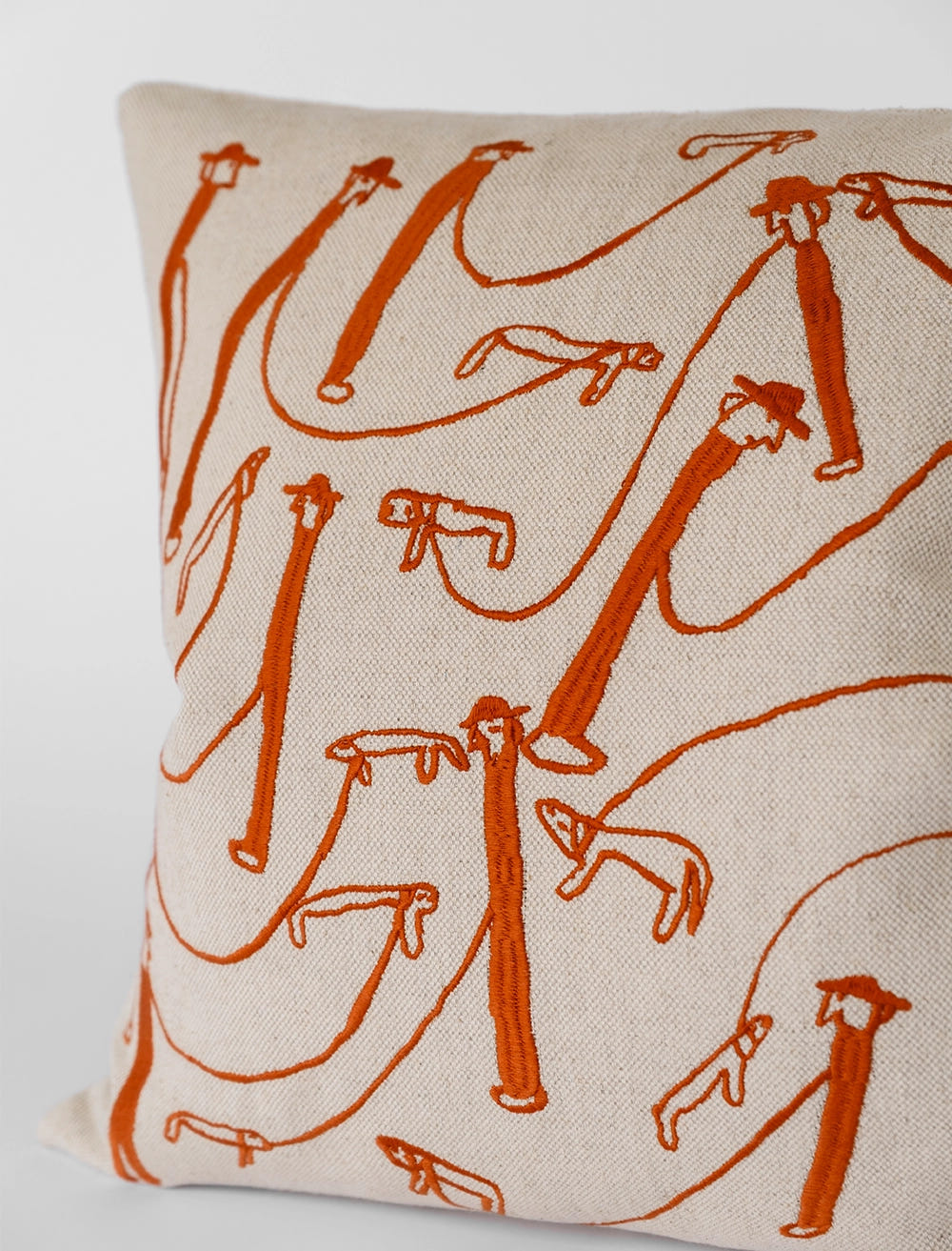 DOG WALK EMBROIDERED CUSHION COVER