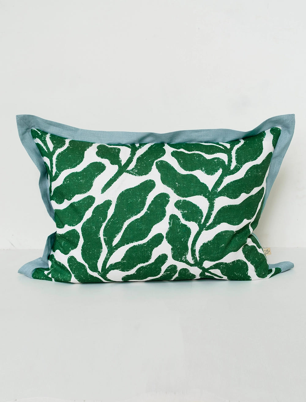 LEAVES CUSHION COVER, GREEN/BLUE