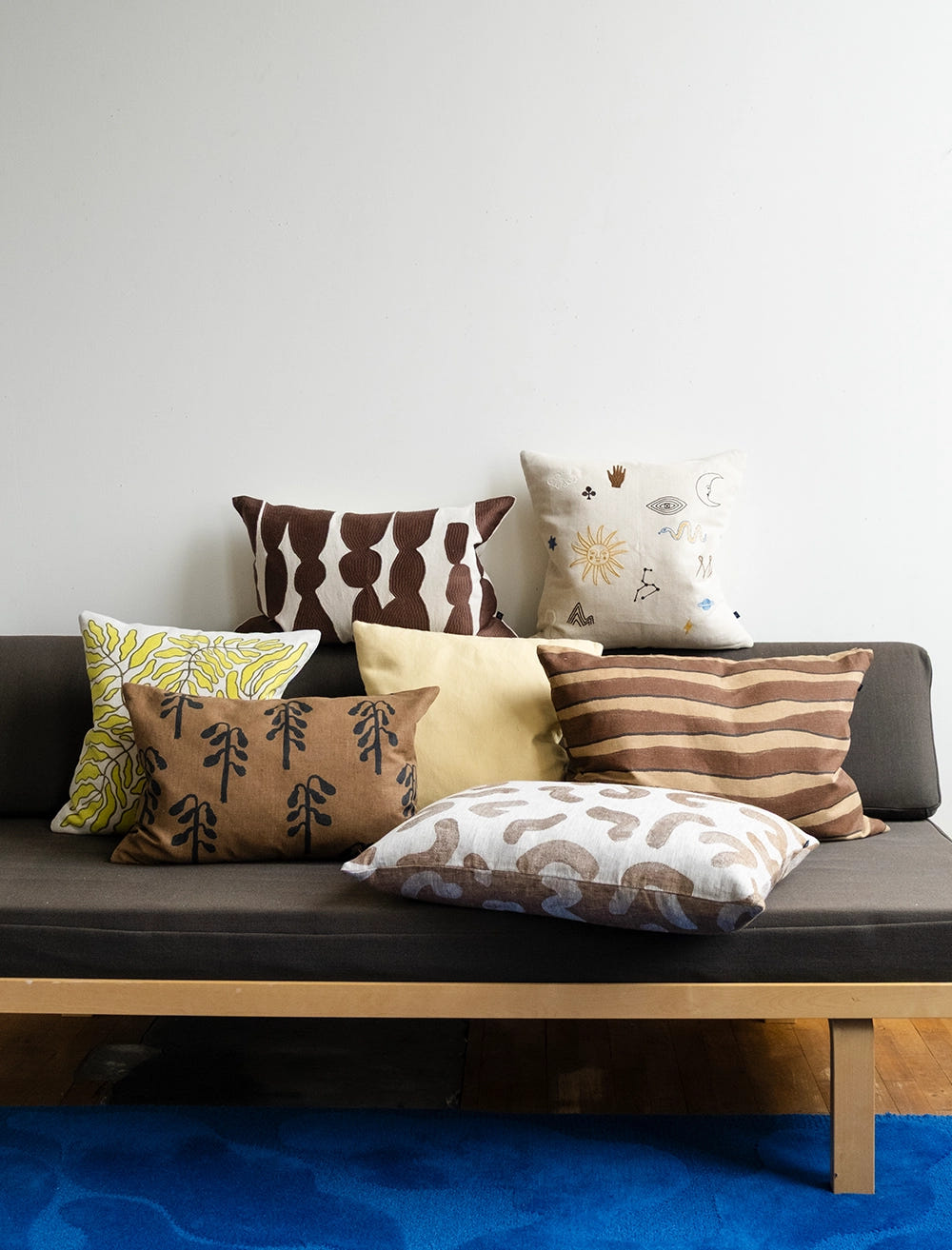 Bowie Embroidered Cushion, Mocca