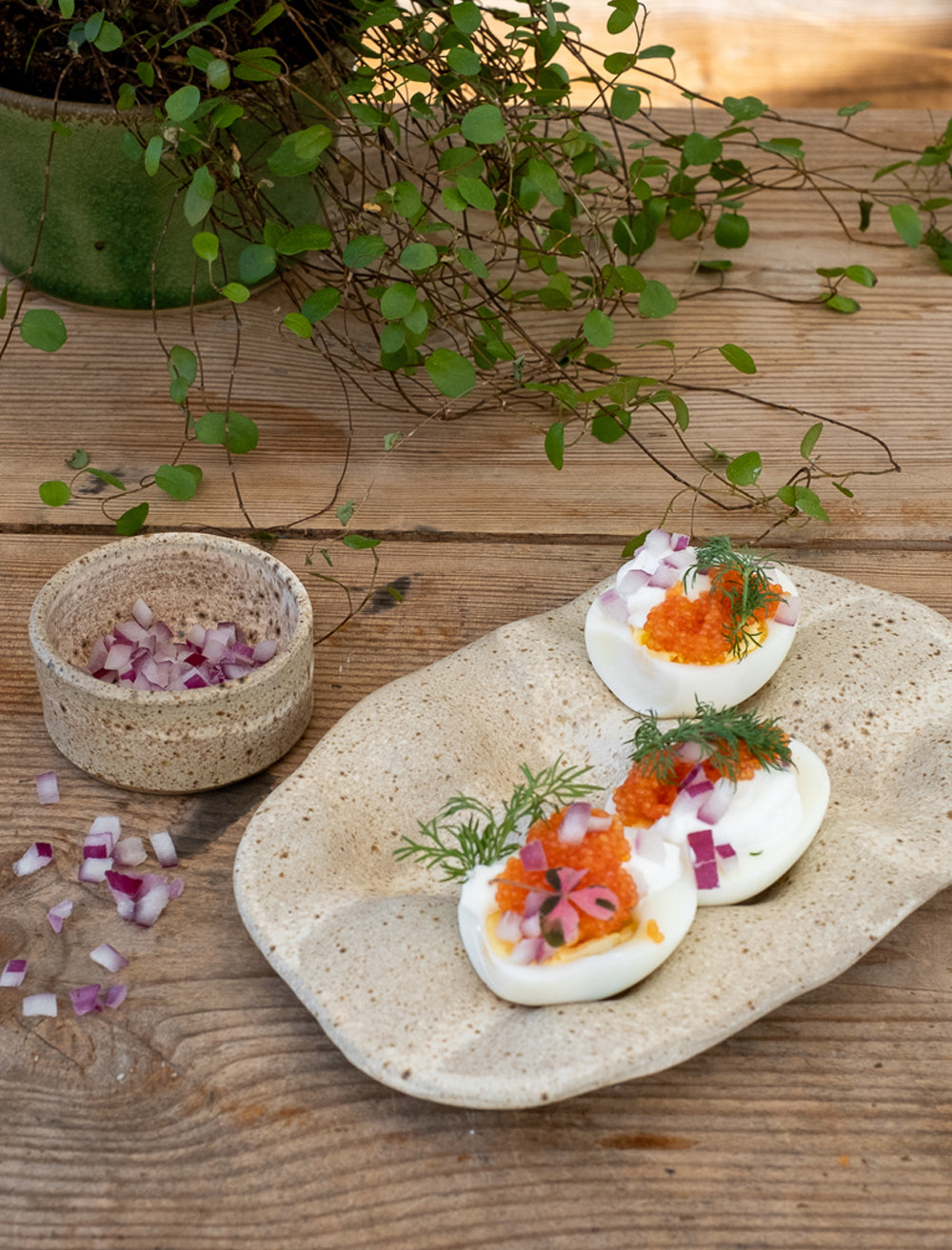 CERAMIC EGG PLATTER - 6 eggs