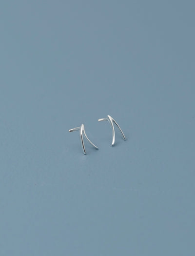 BARR STUD EARRINGS MINI, SILVER