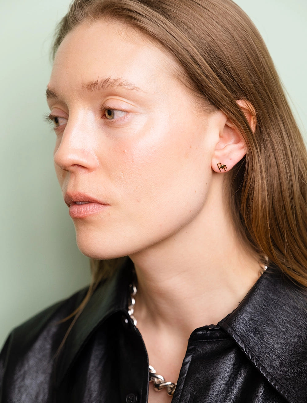 CHAIR STUD EARRINGS MINI, GOLD