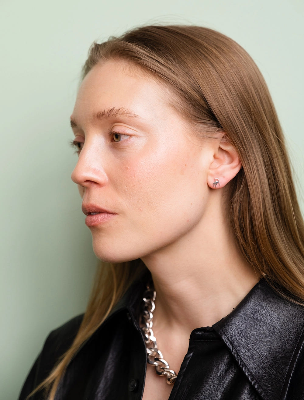 CHAIR STUD EARRINGS MINI, SILVER