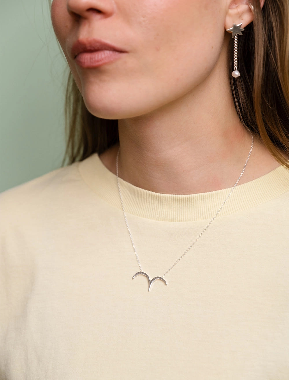 BIRD NECKLACE, SILVER