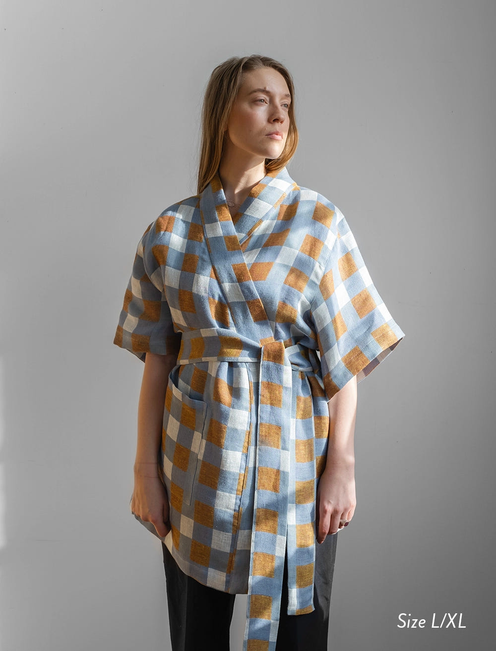 RUTAN WOVEN KIMONO, OAT - L/XL