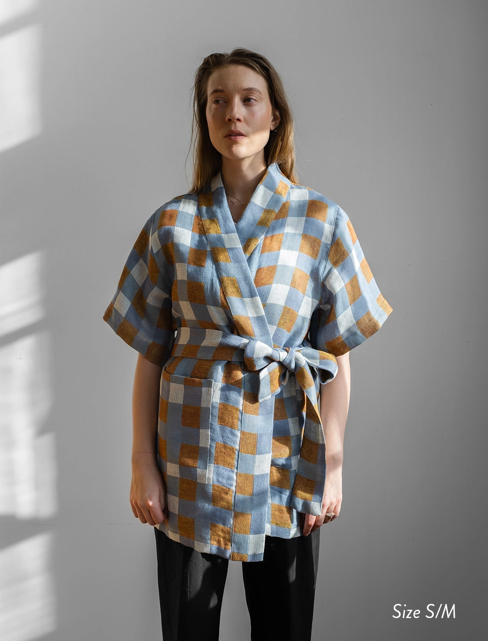 RUTAN VÄVD KIMONO, HAVRE - S/M