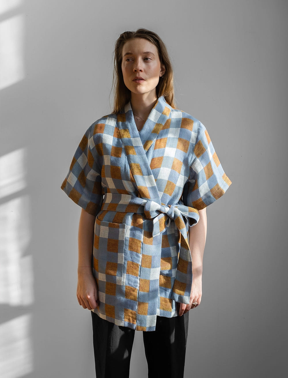 RUTAN WOVEN KIMONO, OAT - L/XL