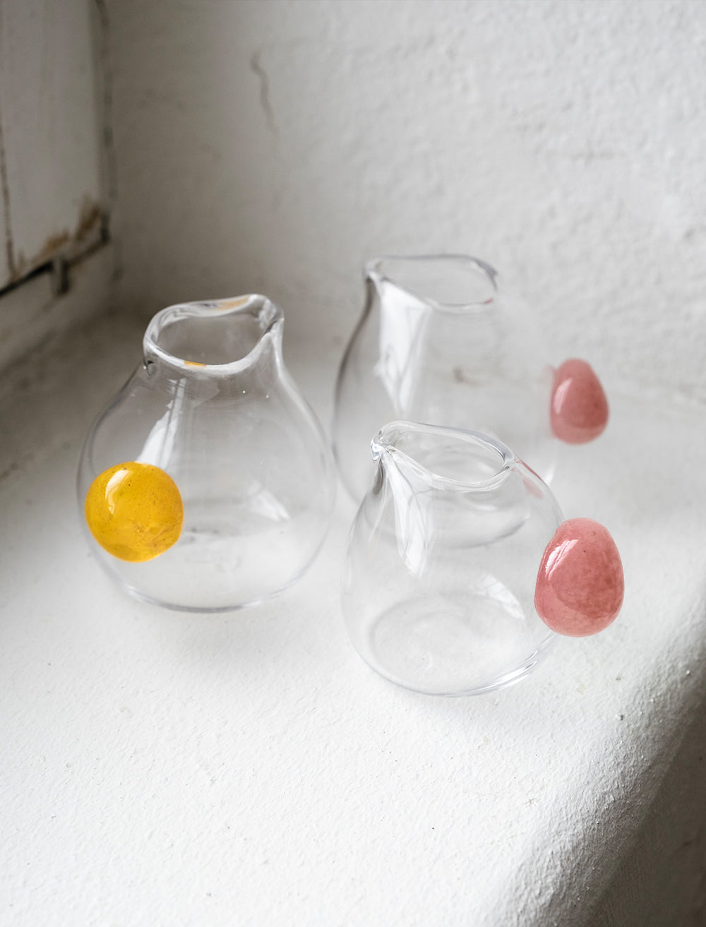GLASS MILK JUG - Pink