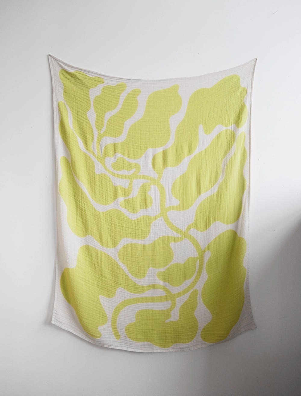 LEAVES MUSLIN SHAWL, LIME