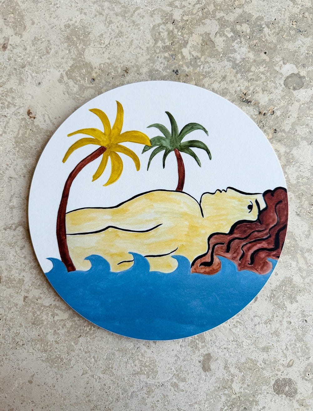 WOMAN BY THE SEA POT MAT